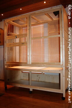 Fichtenholz Voliere mit Edelstahlgitter