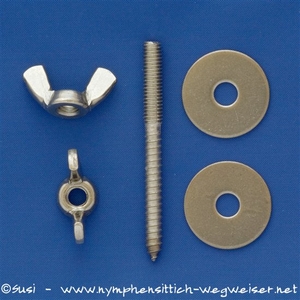 Stockschrauben mit Flügelmuttern und Scheiben