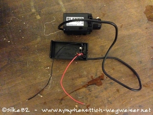 Kabel der Pumpe verlöten