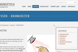 Hauptpunkt Krankheiten mit allen Unterpunkten im Seitenmenü